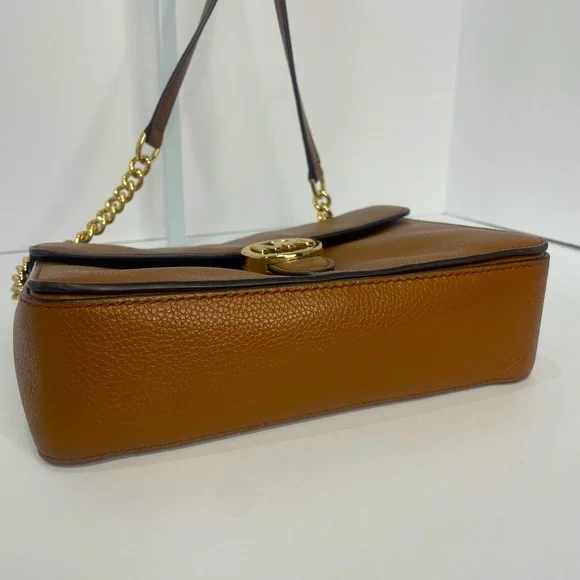 Michael Kors Vanna Medium Brown Pebbled Leather Crossbody Bag - Picture 8 of 11